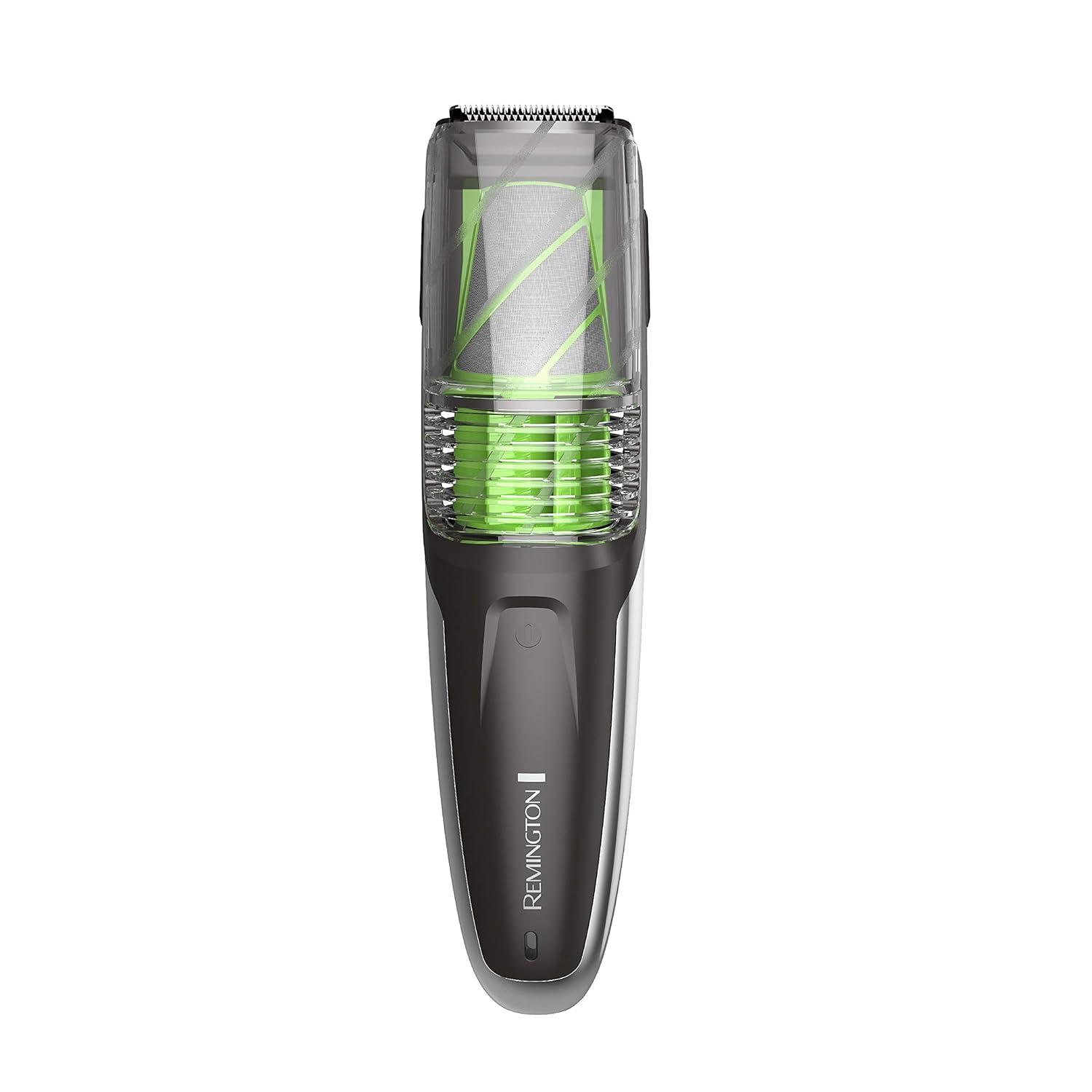 image:imageRemington Vacuum Beard Trimmer13 Length and Style Settings with Adjustable Length Comb 218mmVacuum Trimmer for Beard Mustache and Stubble Rechargeable Lithium Power Washable Removable BladesBlackGreen