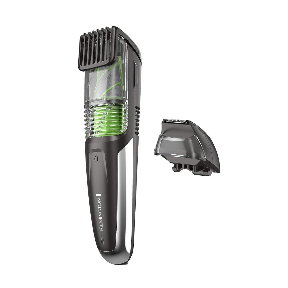 image:imageRemington Vacuum Beard Trimmer13 Length and Style Settings with Adjustable Length Comb 218mmVacuum Trimmer for Beard Mustache and Stubble Rechargeable Lithium Power Washable Removable BladesBlackGreen