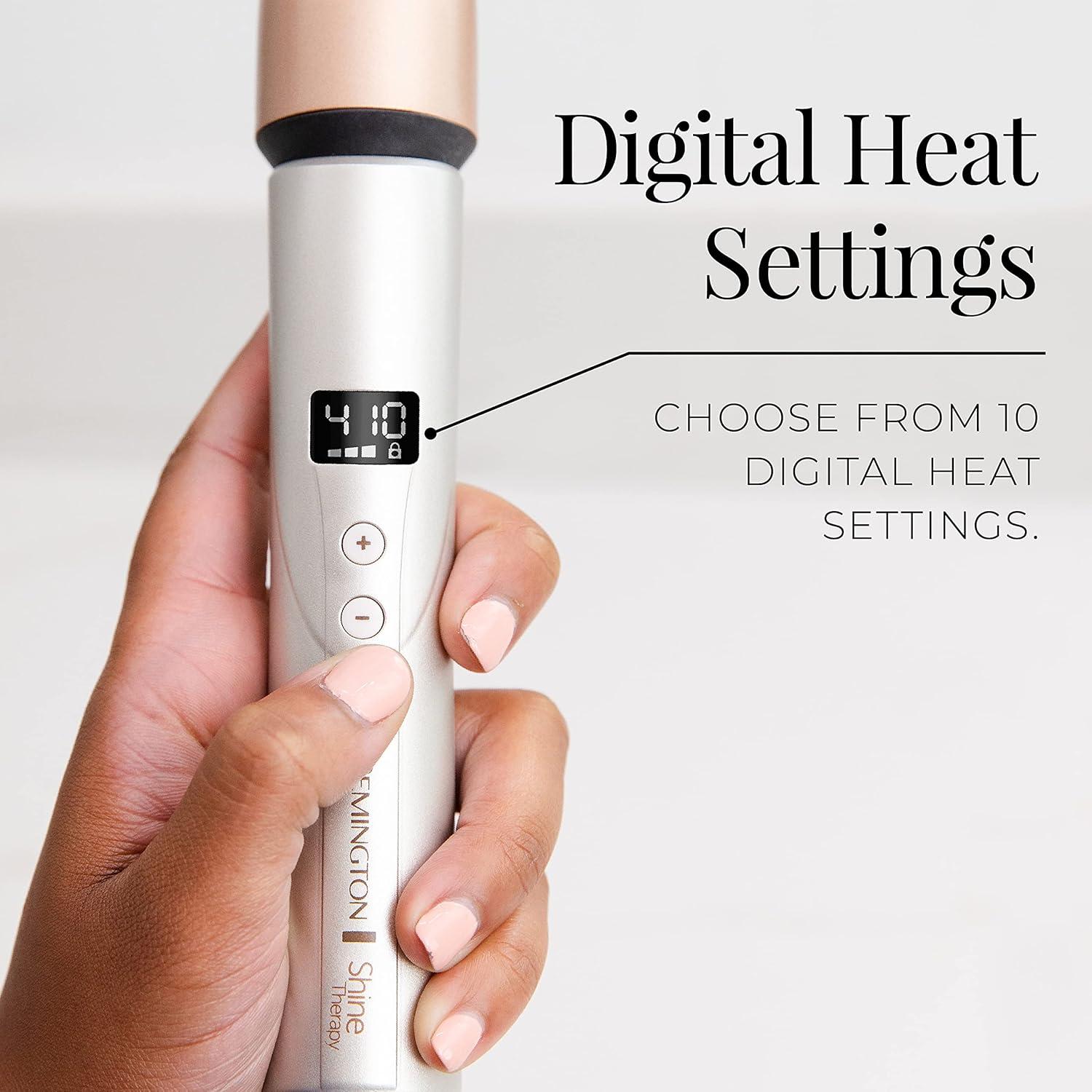image:imageREMINGTON SHINE THERAPY Curling Wand Infused with Argan Oil amp Keratin 11 Inch Tapered Curling Iron for Tousled Waves includes Heat GloveChampagne