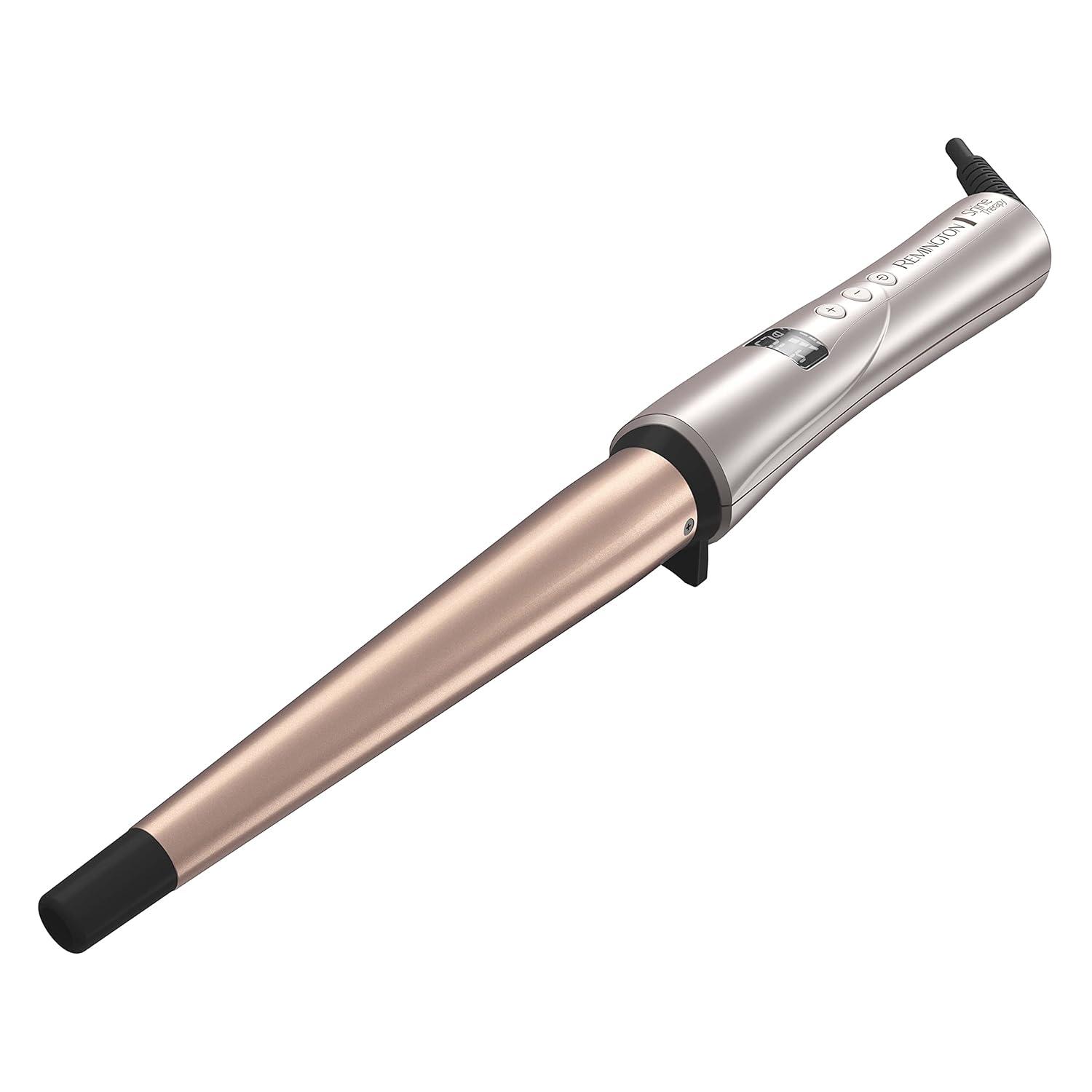 image:imageREMINGTON SHINE THERAPY Curling Wand Infused with Argan Oil amp Keratin 11 Inch Tapered Curling Iron for Tousled Waves includes Heat GloveChampagne
