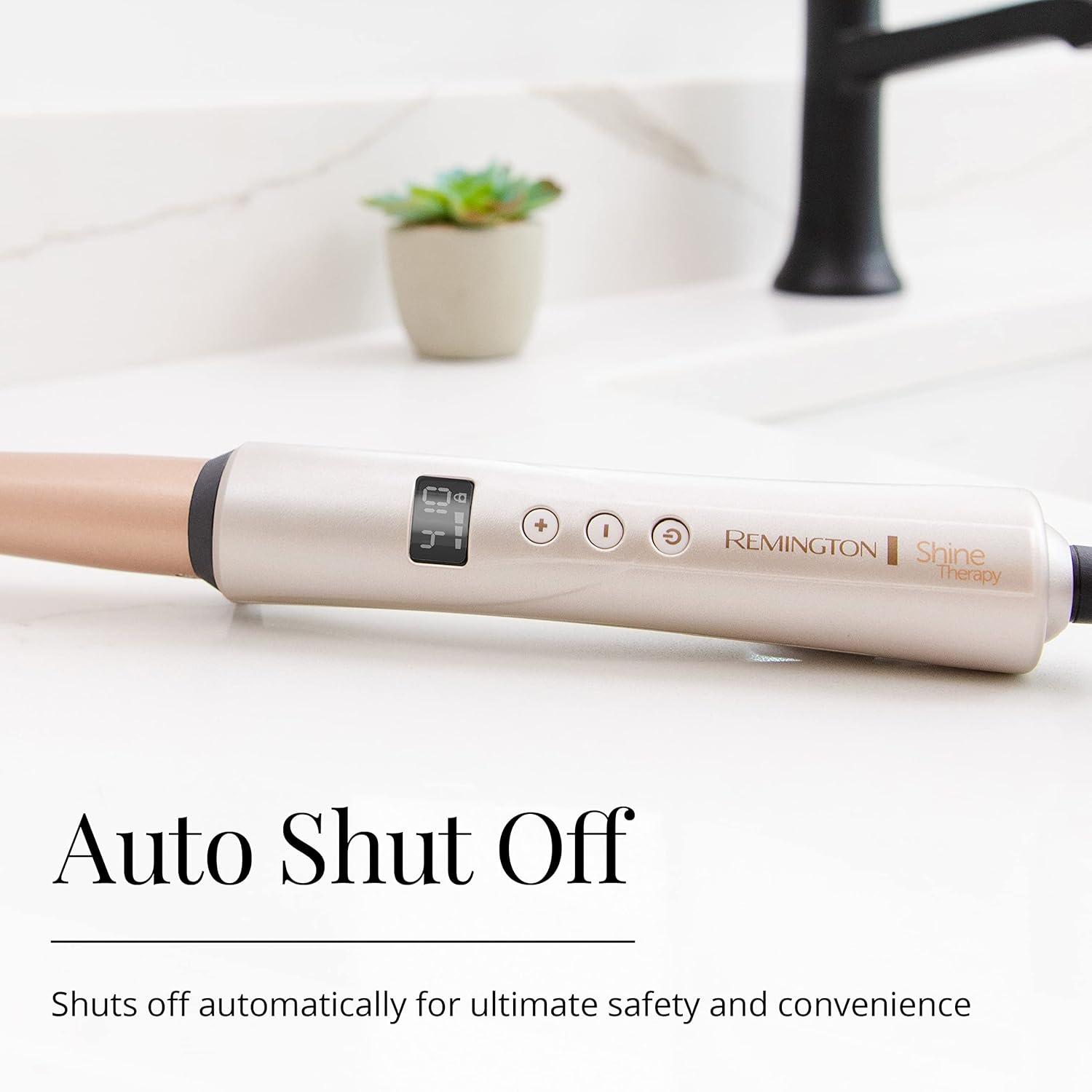image:imageREMINGTON SHINE THERAPY Curling Wand Infused with Argan Oil amp Keratin 11 Inch Tapered Curling Iron for Tousled Waves includes Heat GloveChampagne