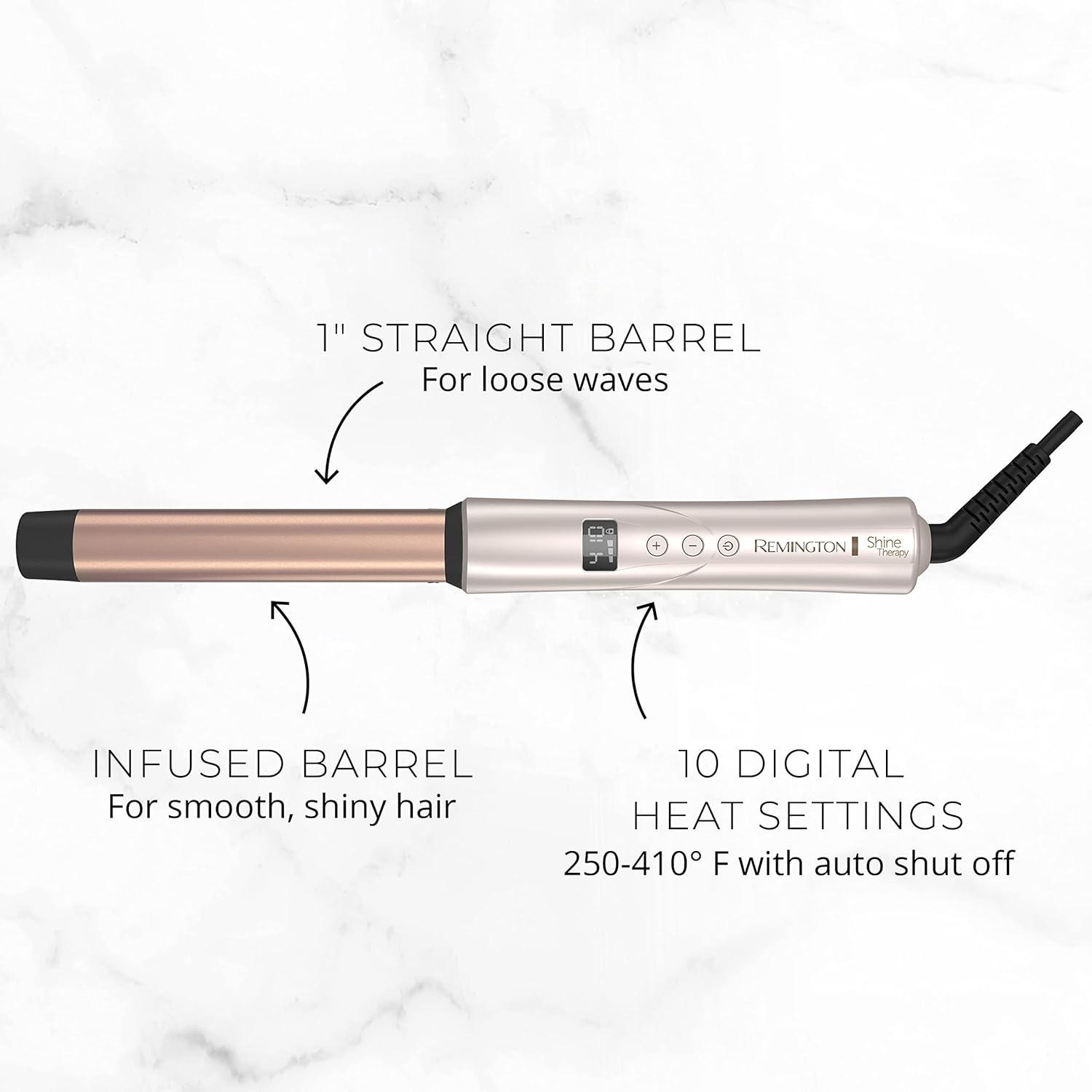 image:imageREMINGTON SHINE THERAPY Curling Wand Infused with Argan Oil amp Keratin 11 Inch Tapered Curling Iron for Tousled Waves includes Heat GloveChampagne