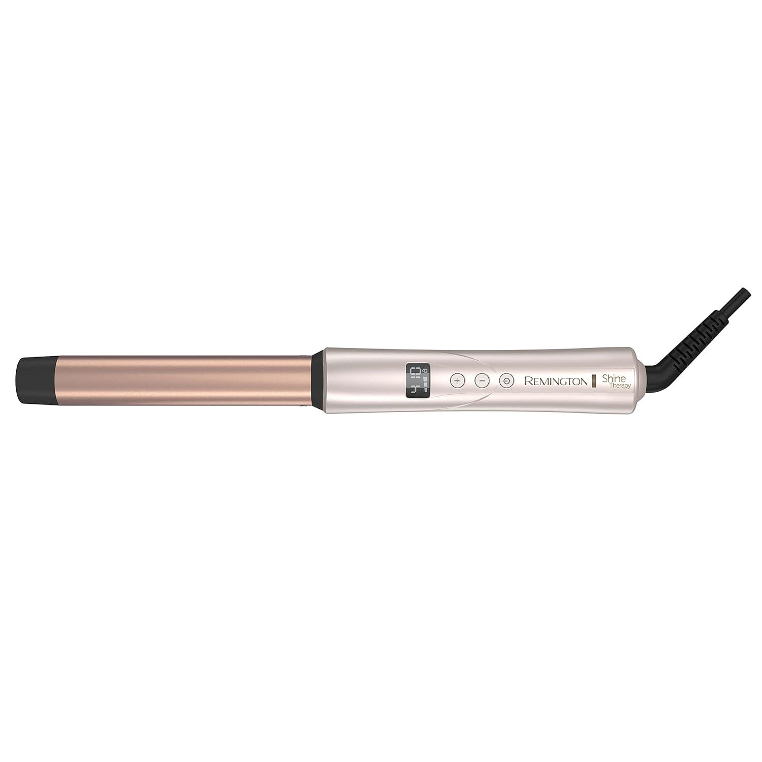 image:imageREMINGTON SHINE THERAPY Curling Wand Infused with Argan Oil amp Keratin 11 Inch Tapered Curling Iron for Tousled Waves includes Heat GloveChampagne
