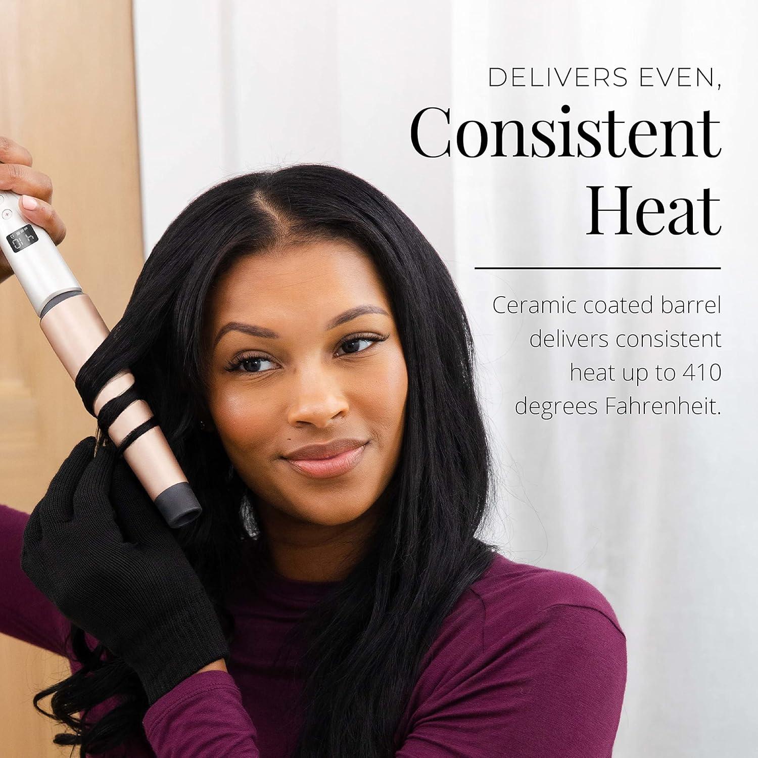 image:imageREMINGTON SHINE THERAPY Curling Wand Infused with Argan Oil amp Keratin 11 Inch Tapered Curling Iron for Tousled Waves includes Heat GloveChampagne