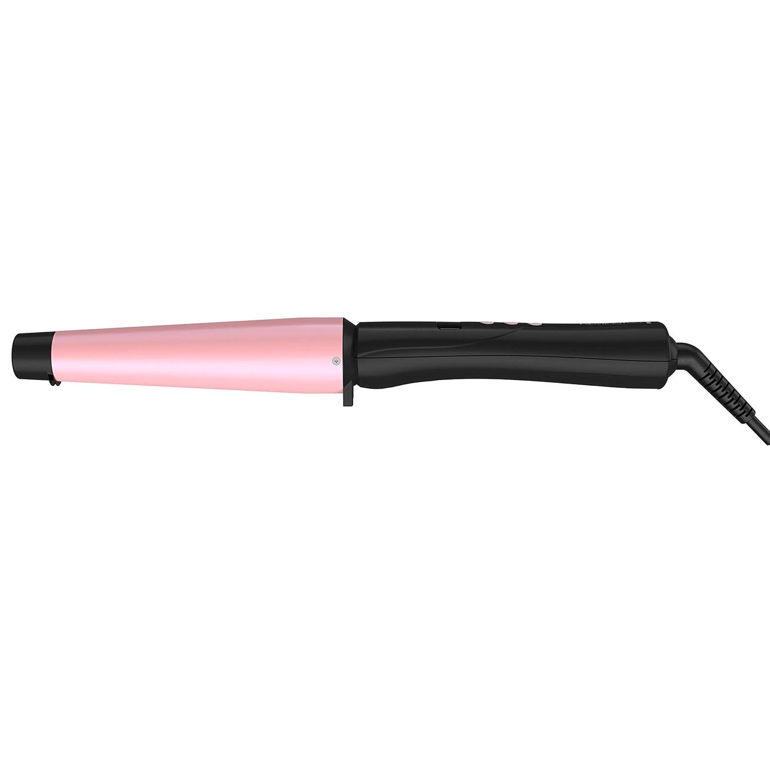 image:imageRemington CI9538 Pro 115 Pearl Ceramic Conical Curling Wand Digital Controls 10 Heat Settings BlackPink