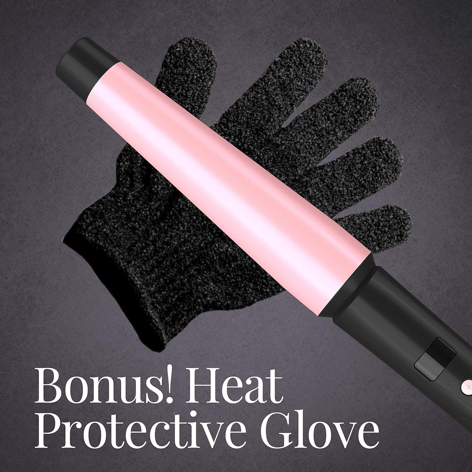 image:imageRemington CI9538 Pro 115 Pearl Ceramic Conical Curling Wand Digital Controls 10 Heat Settings BlackPink