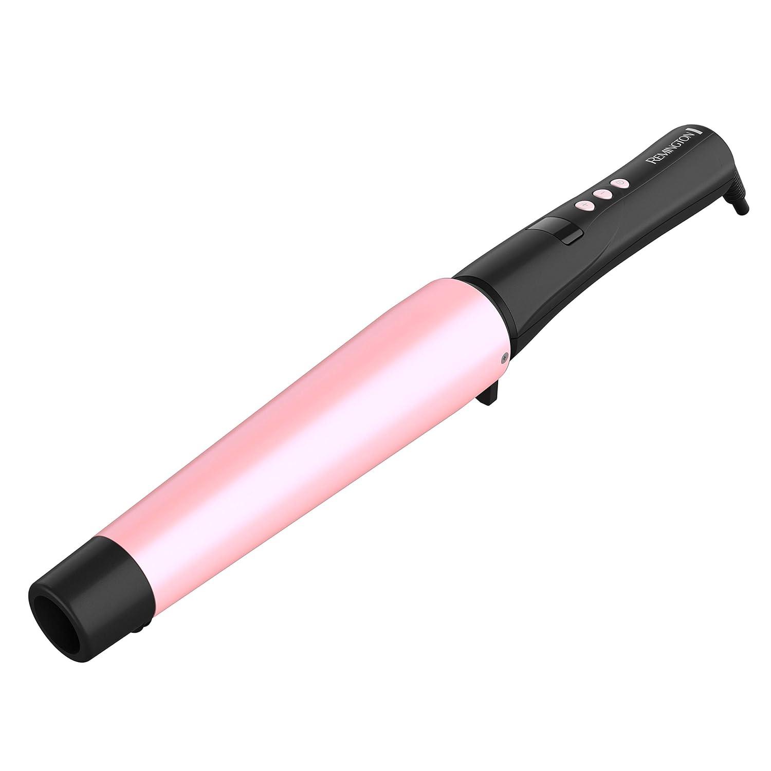 image:imageRemington CI9538 Pro 115 Pearl Ceramic Conical Curling Wand Digital Controls 10 Heat Settings BlackPink