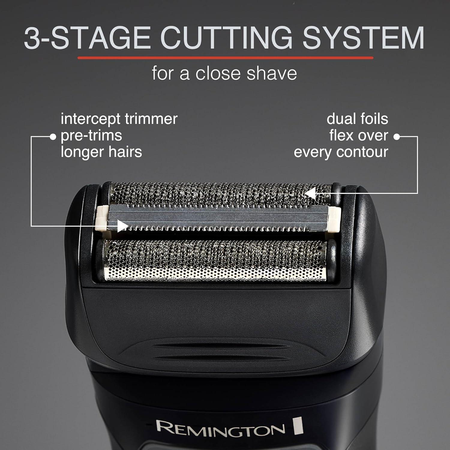 image:imageRemington Comfort Series Foil Shaver for Men Electric Shaver Popup Trimmer Blue PF7400EBlack