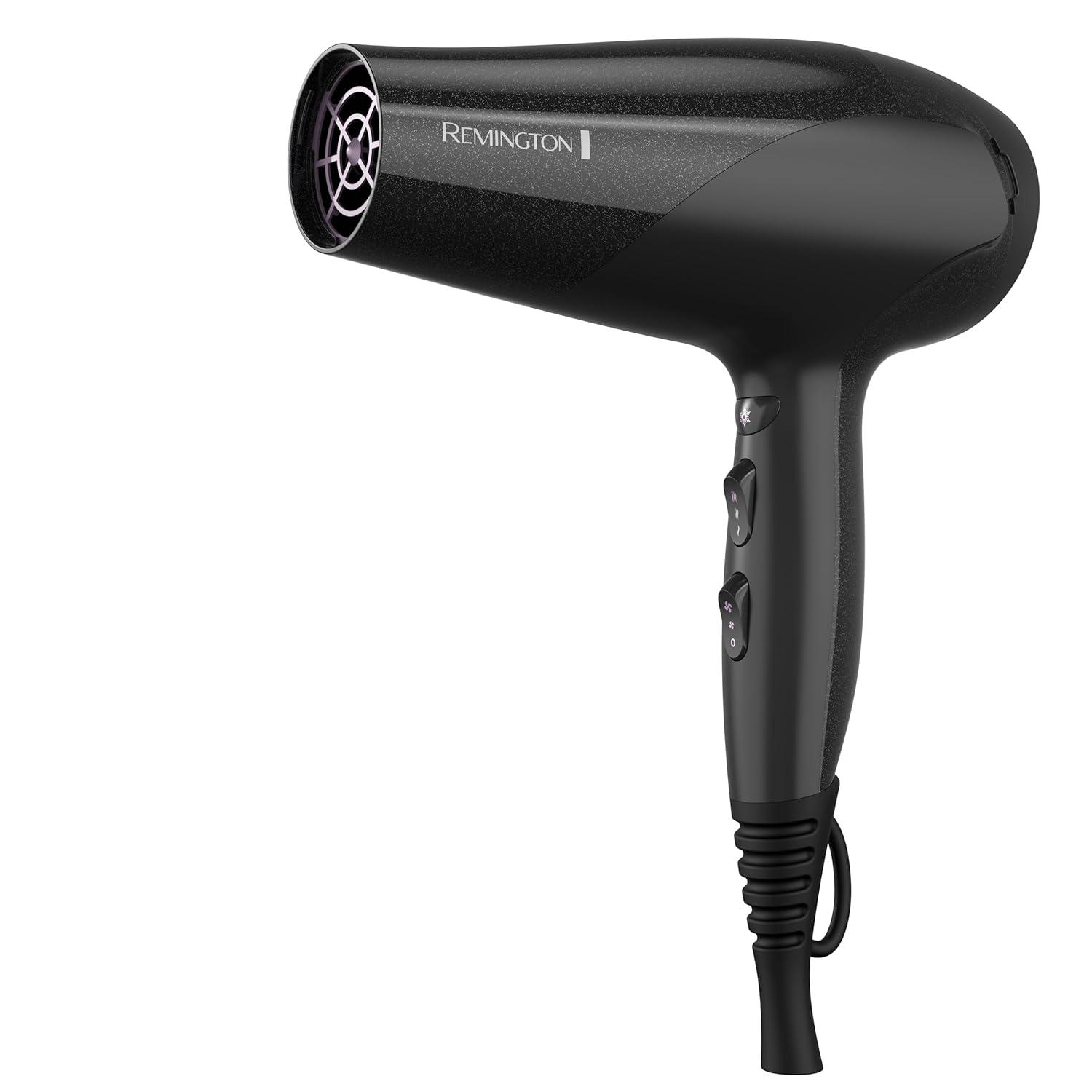 image:imageRemington Damage Protection Hair Dryer with Ceramic Ionic Tourmaline Technology Black Diffuser and Concentrator 3 Piece SetBlack