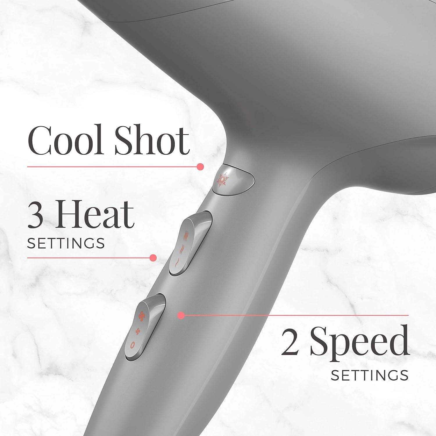 image:imageRemington Damage Protection Hair Dryer with Ceramic Ionic Tourmaline Technology Black Diffuser and Concentrator 3 Piece SetGrey