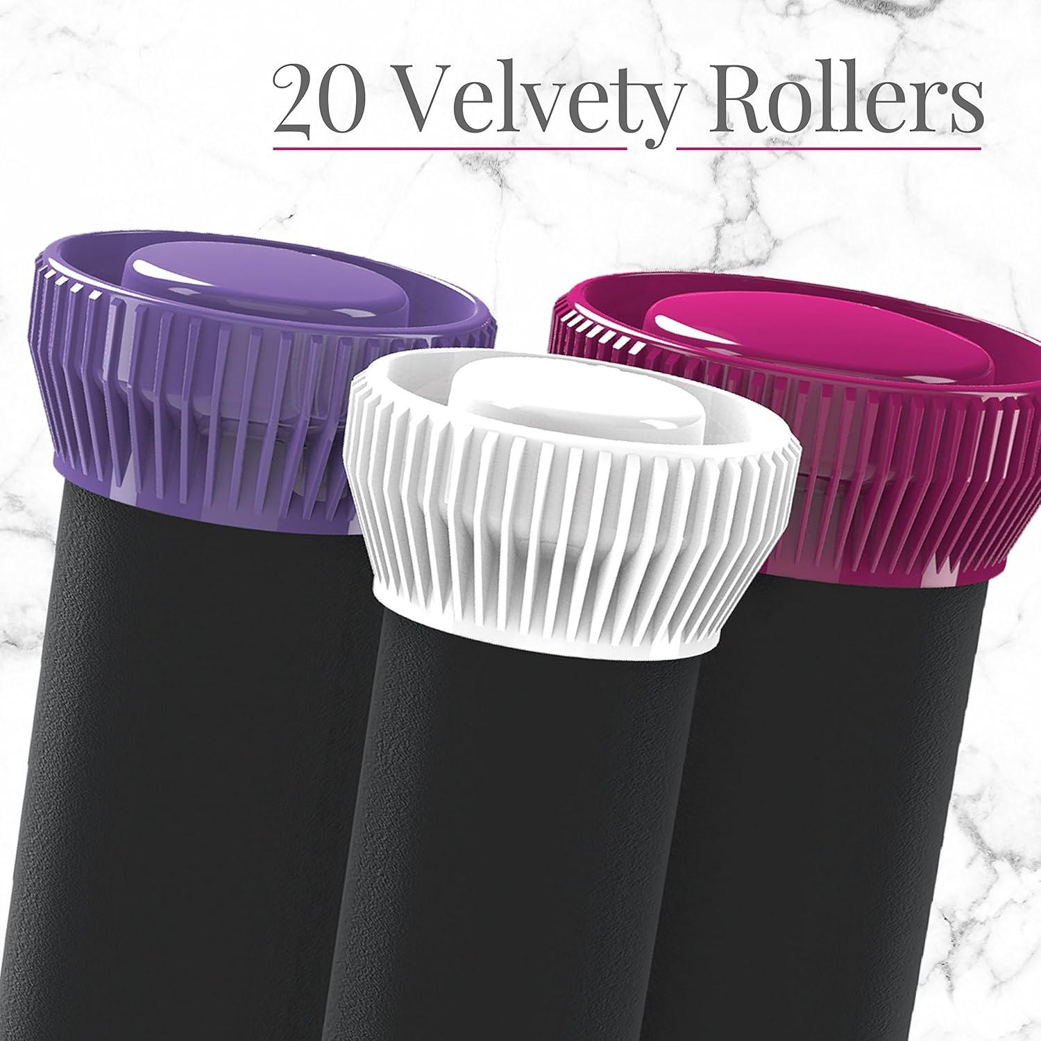 image:imageRemington Ionic Conditioning Hair Setter 20 Velvet Hair Rollers 6 Large 1 10 Medium 1 4 Small Blowout Style Hair Curlerspink