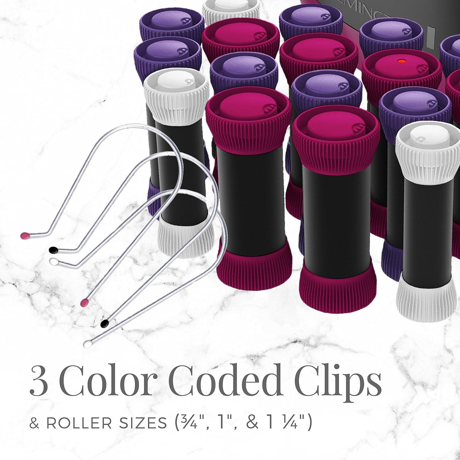 image:imageRemington Ionic Conditioning Hair Setter 20 Velvet Hair Rollers 6 Large 1 10 Medium 1 4 Small Blowout Style Hair Curlerspink
