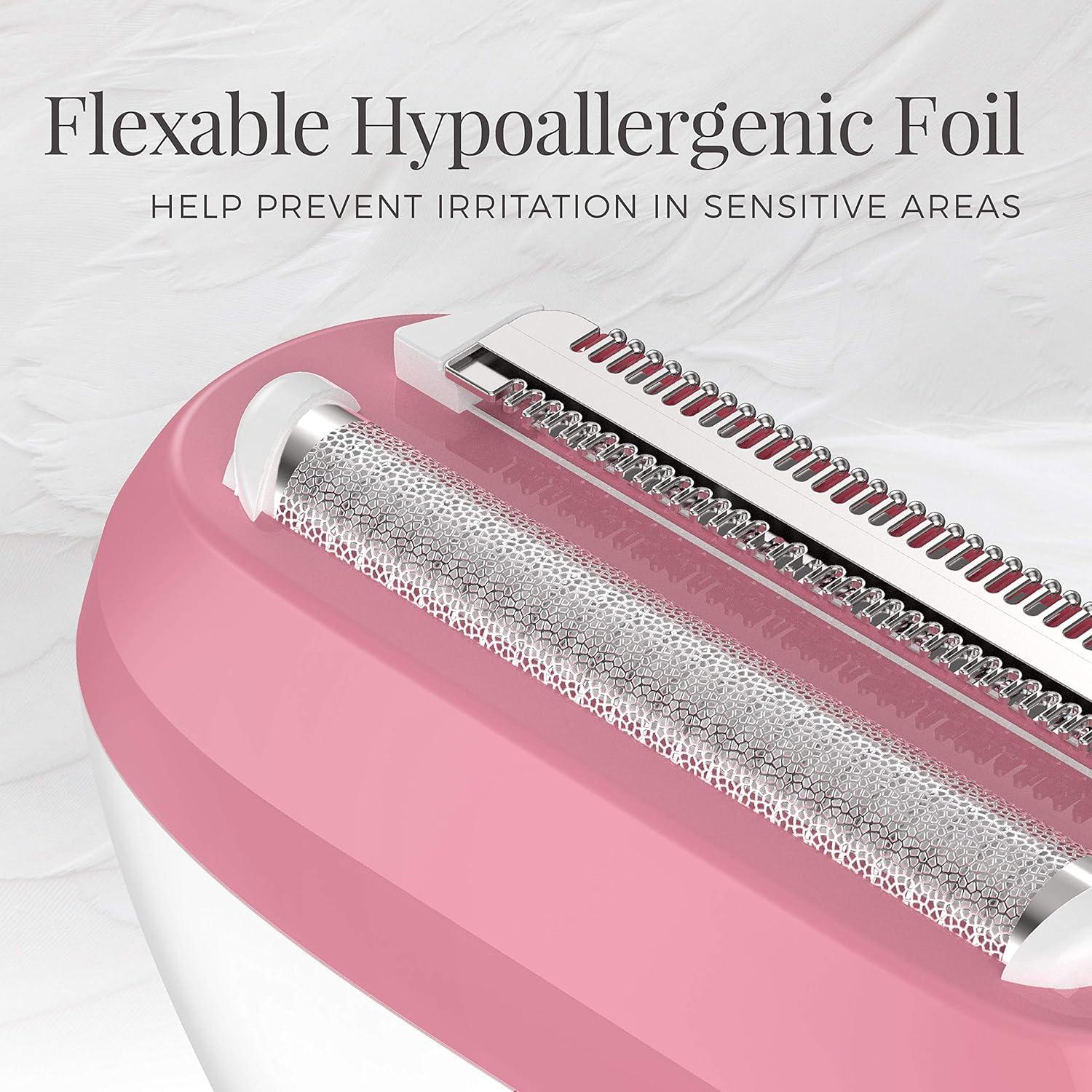 image:imageRemington Smooth amp Silky Electric Shaver for Women 4Blade Smooth Glide Foil Shaver and Bikini Trimmer with Almond Oil Strip Shave Wet or DryPeach