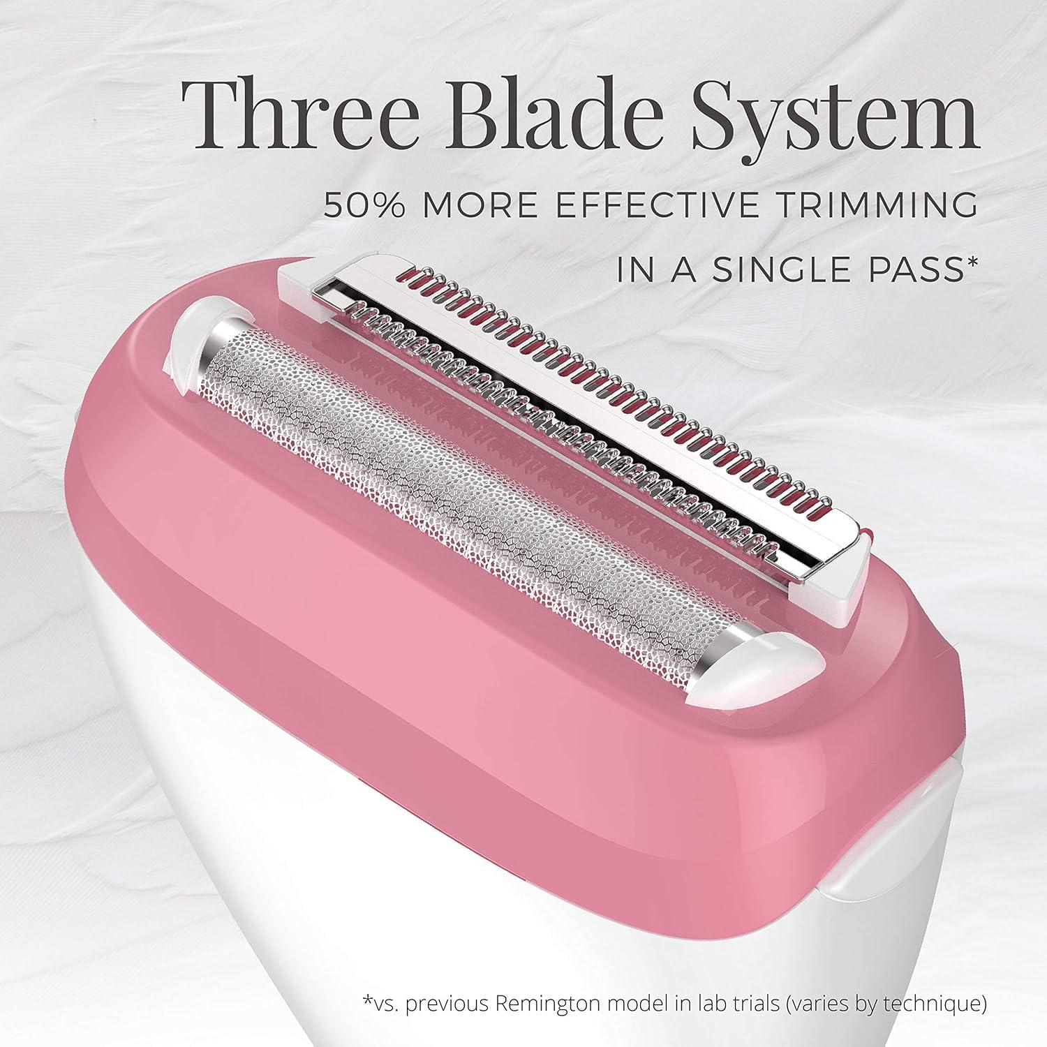 image:imageRemington Smooth amp Silky Electric Shaver for Women 4Blade Smooth Glide Foil Shaver and Bikini Trimmer with Almond Oil Strip Shave Wet or DryPeach
