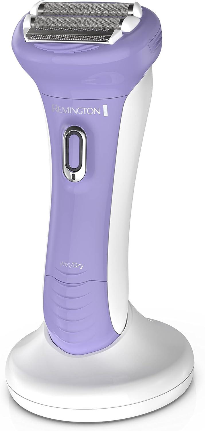 image:imageRemington Smooth amp Silky Electric Shaver for Women 4Blade Smooth Glide Foil Shaver and Bikini Trimmer with Almond Oil Strip Shave Wet or DryPurple