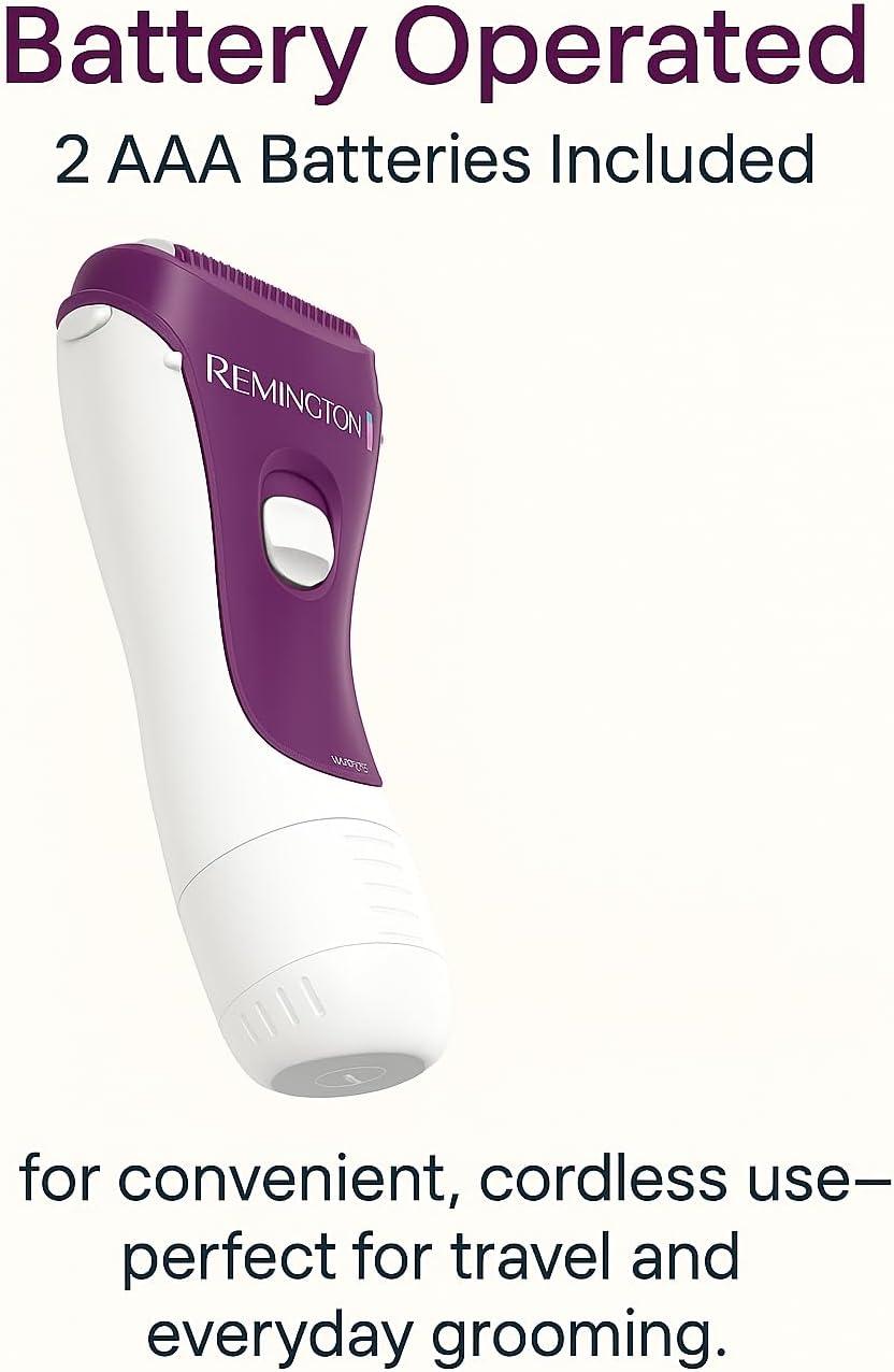 image:imageRemington Smooth amp Silky Electric Shaver for Women 4Blade Smooth Glide Foil Shaver and Bikini Trimmer with Almond Oil Strip Shave Wet or DryPurple