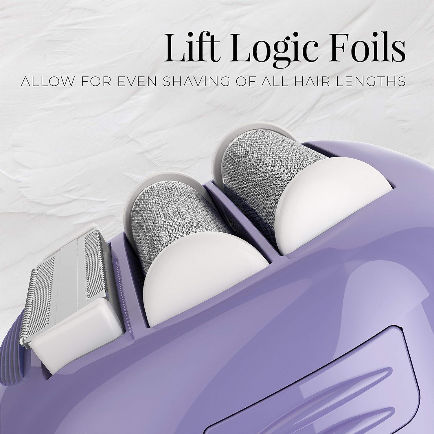 image:imageRemington Smooth amp Silky Electric Shaver for Women 4Blade Smooth Glide Foil Shaver and Bikini Trimmer with Almond Oil Strip Shave Wet or DryPurple