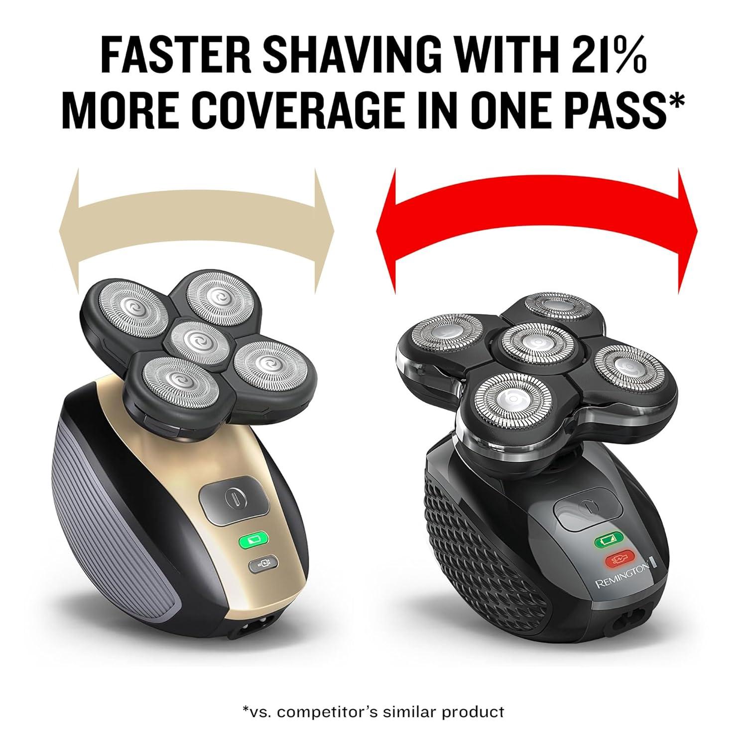 image:imageRemington XR7000 Balder Pro Rotary Shaver Rechargeable Waterproof Electric Razor for Men Cordless Lithium Power 5 Dual Track Flexing Heads and PopUp Trimmer BlackBalder XR7000A