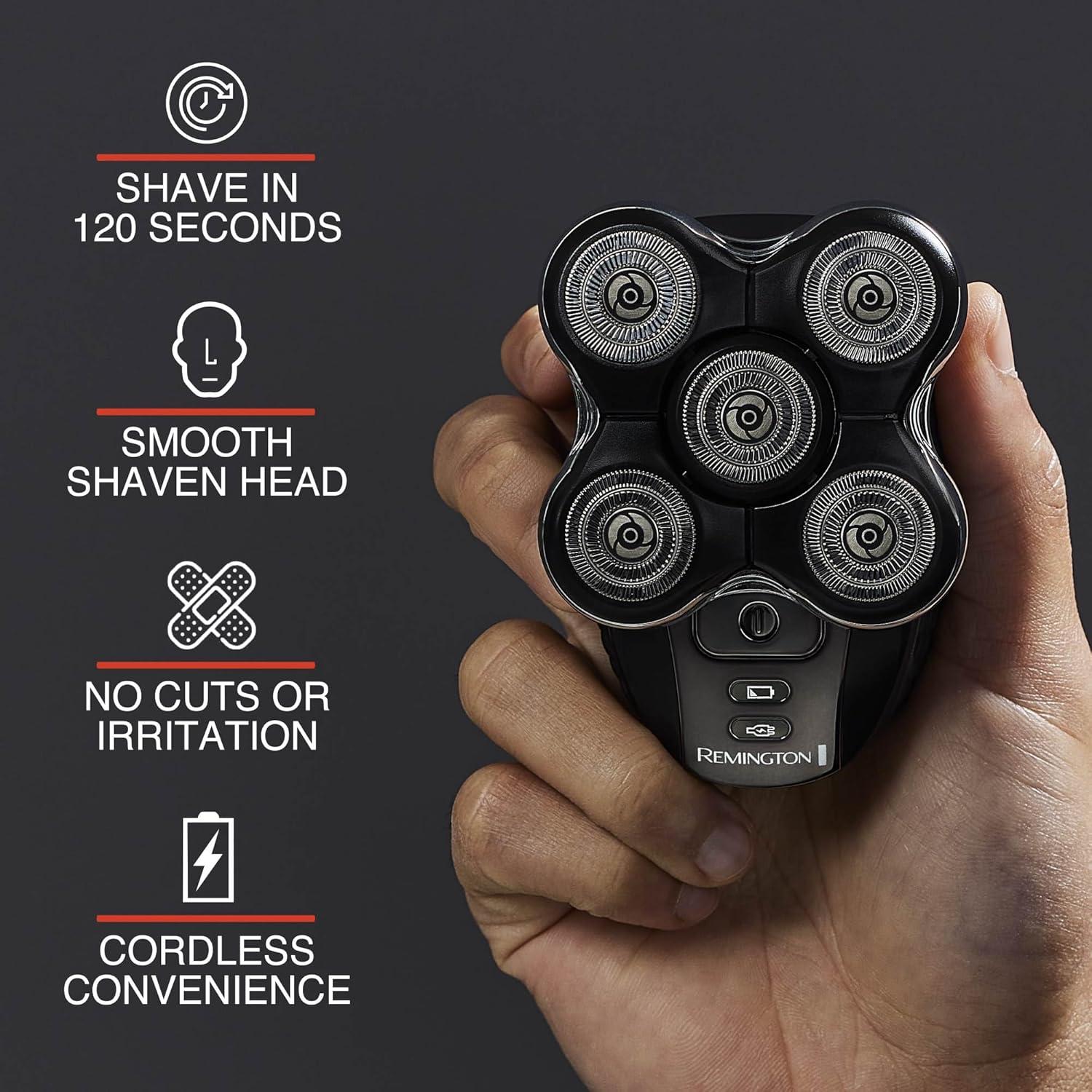 image:imageRemington XR7000 Balder Pro Rotary Shaver Rechargeable Waterproof Electric Razor for Men Cordless Lithium Power 5 Dual Track Flexing Heads and PopUp Trimmer BlackBalder XR7000A