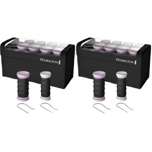 Remington Compact Ceramic Dual Voltage Hot Rollers for Long and Short Hair, Hair Setters, Hair Curlers, 1-1 ¼” Purple/Black, 10 Piece Set(1 Count (Pack of 2))