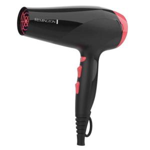 Remington Damage Protection Hair Dryer with Ceramic Ionic Tourmaline Technology, Black, Diffuser and Concentrator, 3 Piece Set(Black/Coral)
