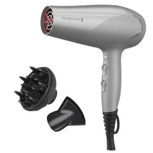 Remington Damage Protection Hair Dryer with Ceramic Ionic Tourmaline Technology, Black, Diffuser and Concentrator, 3 Piece Set(Grey)