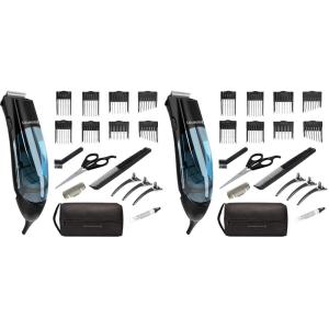 Remington Vacuum Haircut Kit, Vacuum Beard Trimmer, Hair Clippers for Men with Removable Hair Chamber and Dual Motor Power (18 pieces)(18 Piece Set (Pack of 2))
