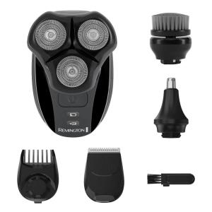 Remington XR7000 Balder Pro Rotary Shaver Rechargeable Waterproof Electric Razor for Men Cordless Lithium Power 5 Dual Track Flexing Heads and Pop-Up Trimmer Black(Balder 3 Head)