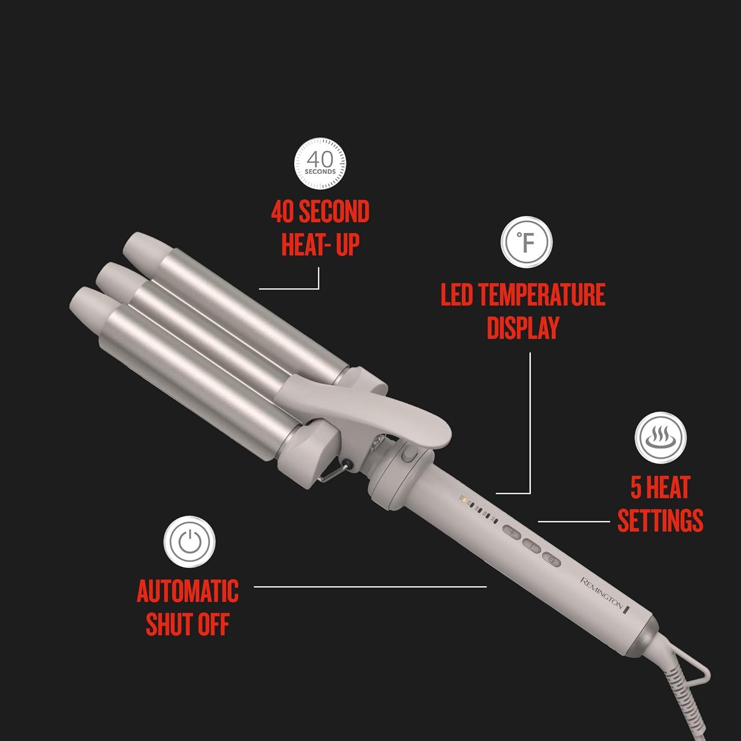 image:imageRemington Trendology 5in1 MultiStyler Curling Wand Set with Ceramic Round Brush and 4 Interchangeable Ceramic Curling Wands 05125
