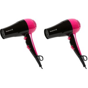 Remington Compact Styler – Small & Portable Hair Dryer – Ceramic Blow Dryer with 2 Heat/Speed Settings & Cool Shot Button for Smooth Finish – Travel Size Lightweight Handheld Dryer, 1875W(1 Count (Pack of 2))